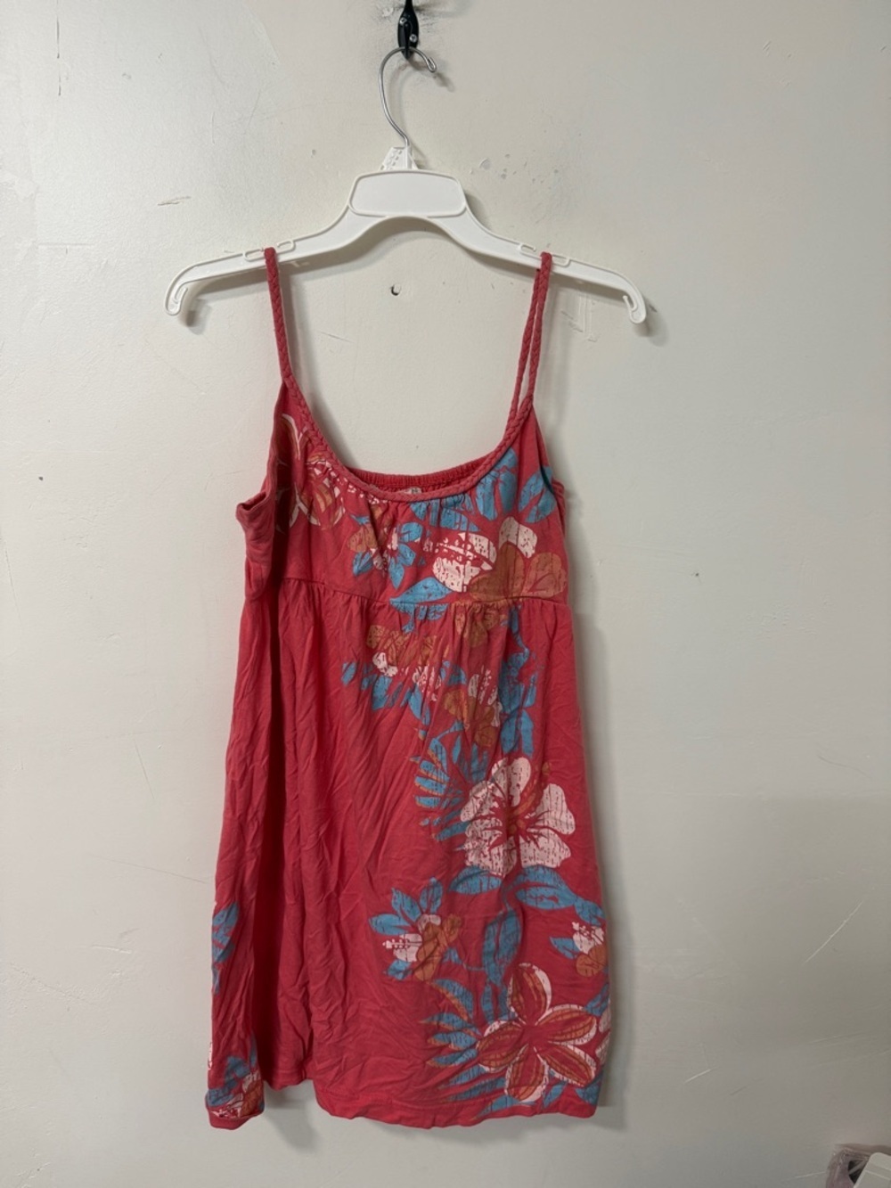 Hensley & Wahine Coral Floral Sundress with Blue Print Y2K